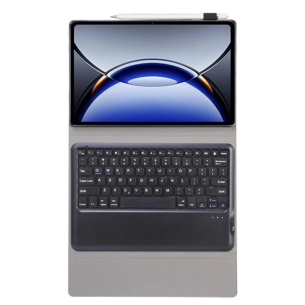 OP15 For Oppo Pad 3 Pro / Oneplus Pad Pro Leather Tablet Cover with Bluetooth-compatible Keyboard - Black - 2