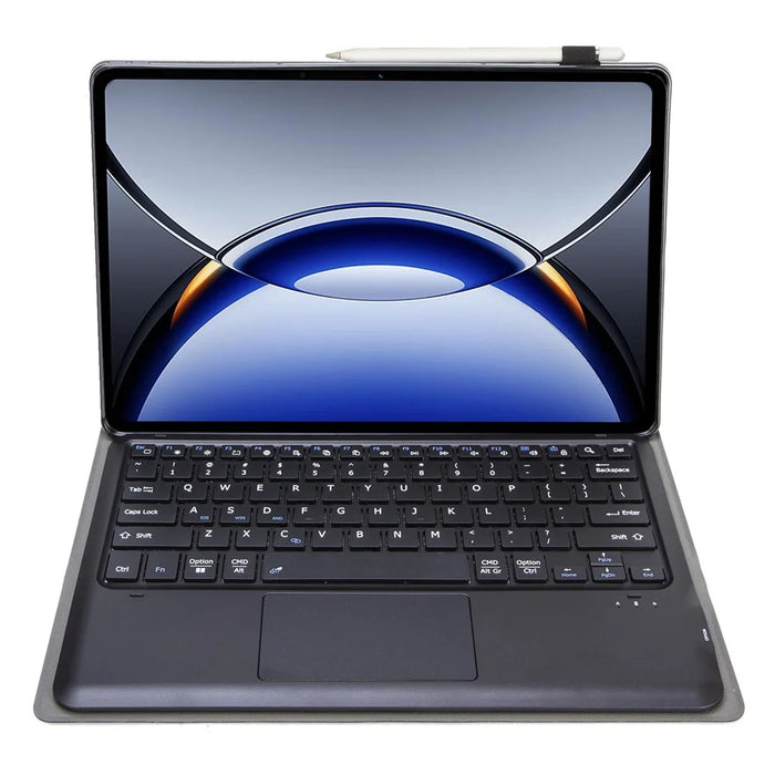 P15-A For Oppo Pad 3 Pro / Oneplus Pad Pro Leather Tablet Cover with Touchpad Bluetooth-compatible Keyboard - Black - 3