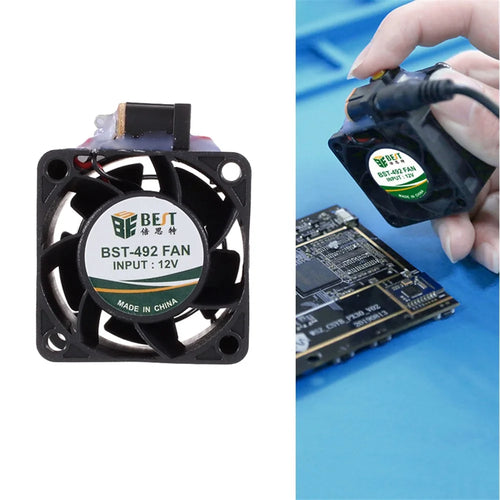 BEST BST-492 Fan 12V Mini Flow Cooling Fan for CUP Chip Circuit Board Glass Glue - US Plug - 1