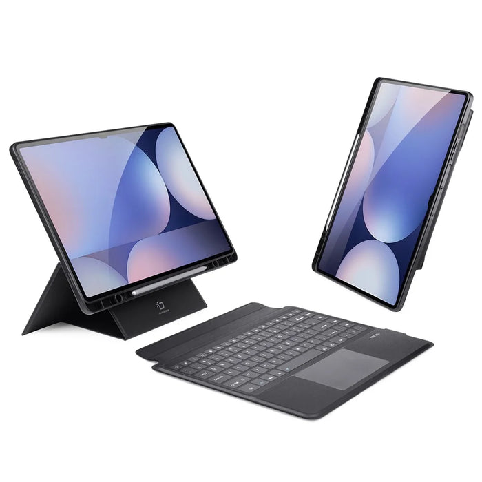 DUX DUCIS For Samsung Galaxy Tab S9 Ultra / Galaxy Tab S8 Ultra / Galaxy Tab S10 Ultra English Bluetooth-compatible Keyboard  DK Series Tablet Leather Case with Backlight - Black - 1