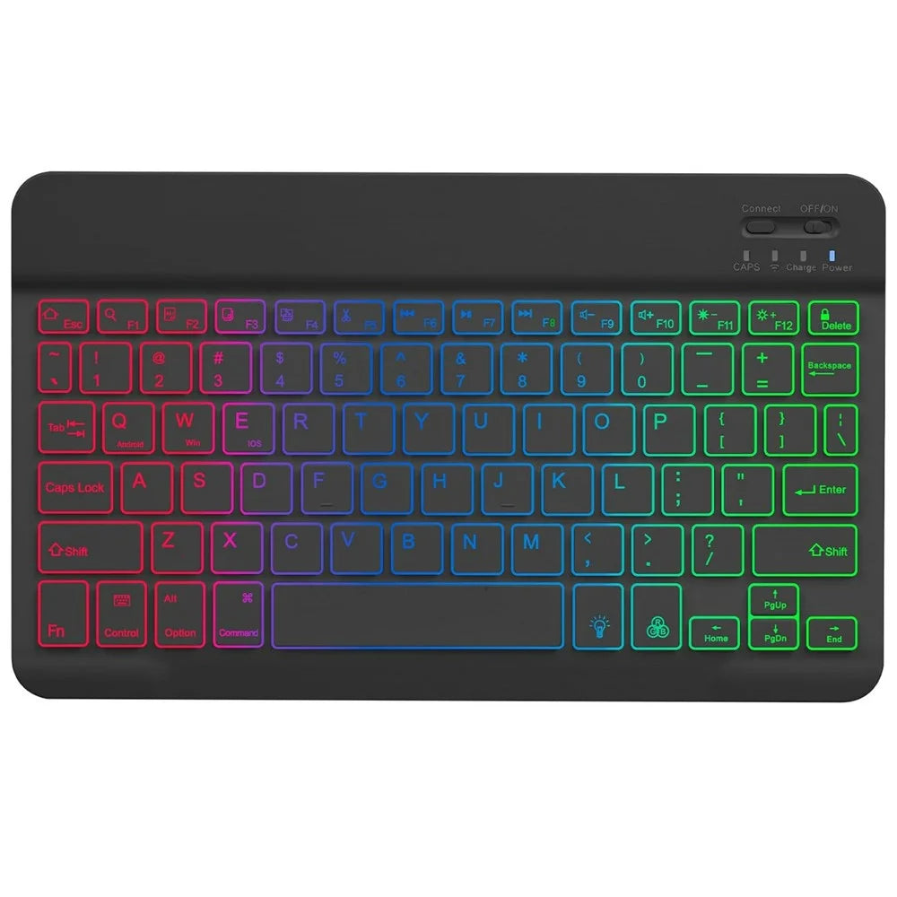 RGB-030 RGB Colorful Backlight 10-inch Wireless Bluetooth-compatible Keyboard - Black - 1