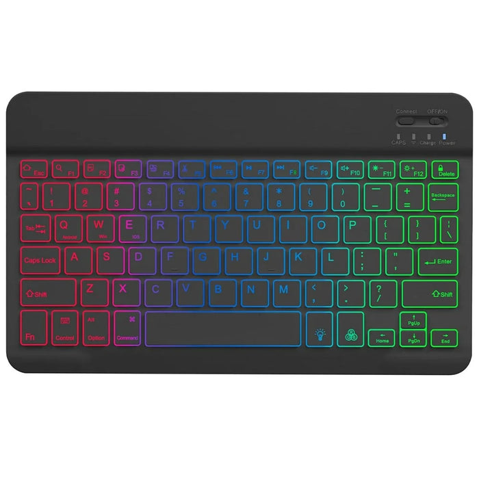 RGB-030 RGB Colorful Backlight 10-inch Wireless Bluetooth-compatible Keyboard - Black - 1