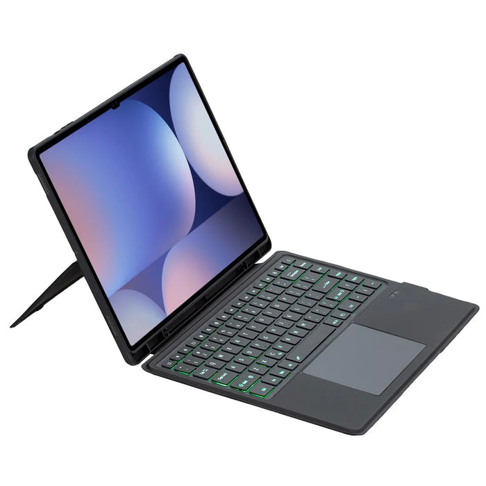 T910B-AS Leather Keyboard Case for Samsung Galaxy Tab S10 Ultra / S9 Ultra / S8 Ultra Backlit Touchpad Bluetooth-compatible Keyboard - 3