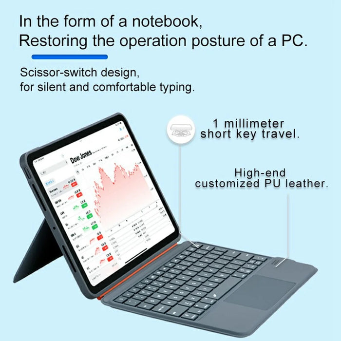 K07 For iPad Pro 11 (2024) M4 Leather Cover Magnetic Detachable Smart Touchpad Floating Magnetic Keyboard with Backlit - 5