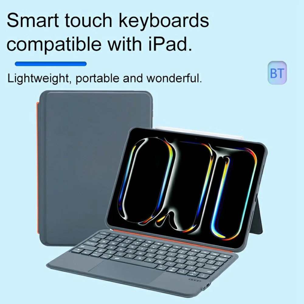K09 For iPad Pro 13 (2025) / (2024) Leather Cover Magnetic Detachable Smart Touchpad Floating Magnetic Keyboard with Backlit - 4