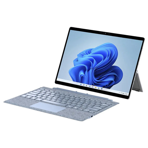 SF-1089D For Microsoft Surface Pro 7+ / 7 / 6 / 5 / 4 / 3 Magnetic Keyboard with Backlit Touchpad Microfiber PU Leather - Baby Blue - 1