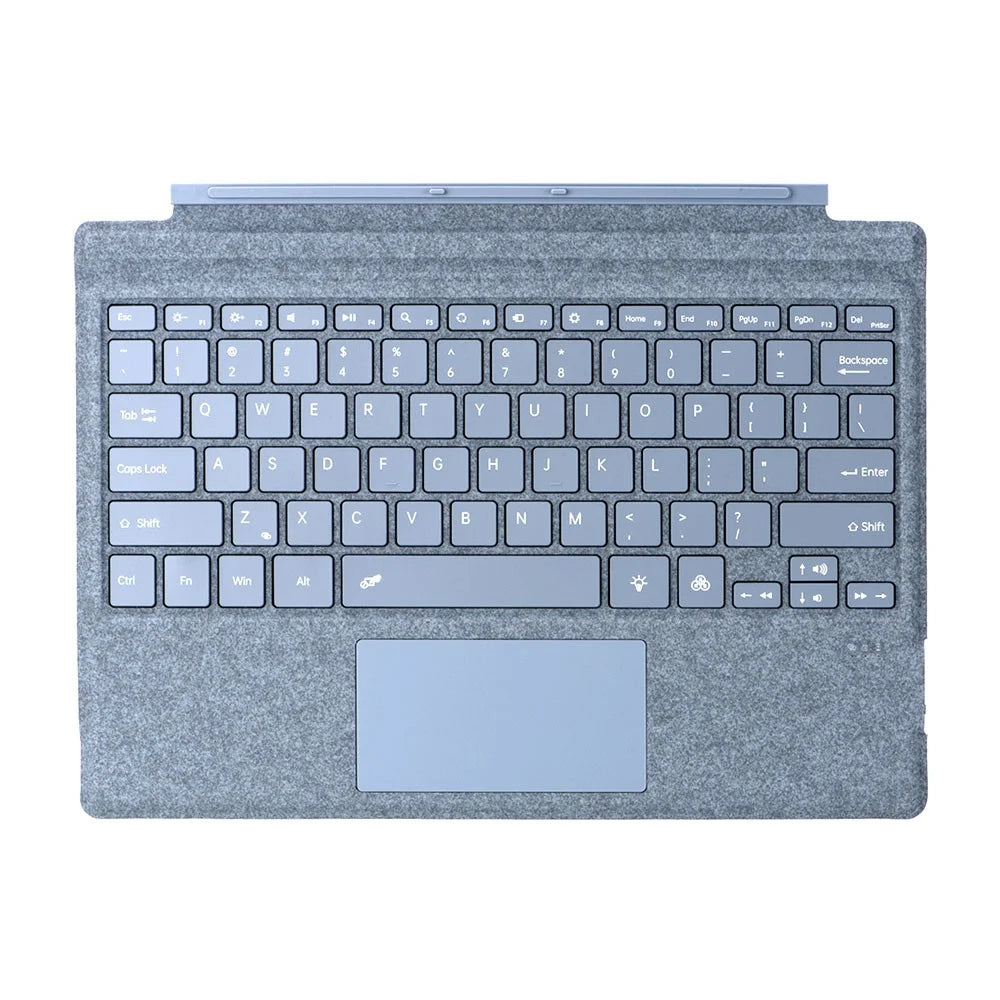 SF-1089D For Microsoft Surface Pro 7+ / 7 / 6 / 5 / 4 / 3 Magnetic Keyboard with Backlit Touchpad Microfiber PU Leather - Baby Blue - 5