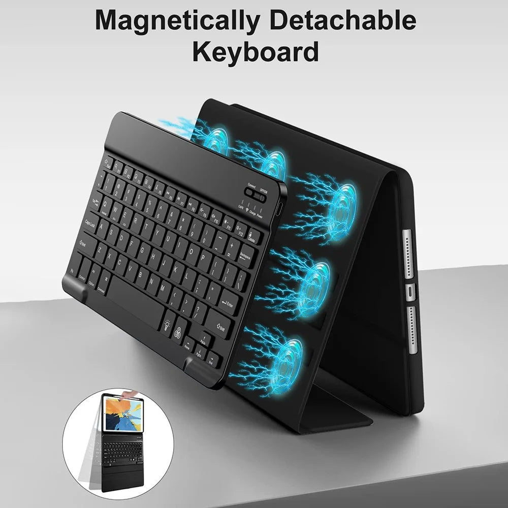 CS-1029 Keyboard Case for iPad 10.2 (2021) / (2020) / (2019) / Air 10.5 inch (2019) Colorful Backlit Keyboard Protective Cover - Black - 3