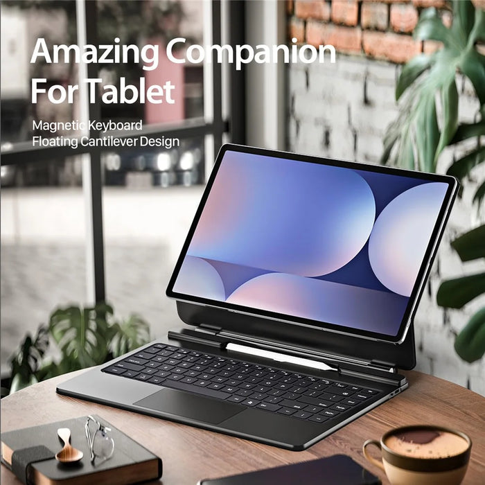 DUX DUCIS For Samsung Galaxy Tab S9 Ultra / Galaxy Tab S8 Ultra / Galaxy Tab S10 Ultra  Bluetooth-compatible Keyboard Leather Case with Magnetic Floating Stand - Black - 4