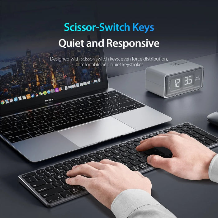 DUX DUCIS Wireless Keyboard  Wireless Keyboard  LK Series Mute Keyboard for Laptops/Tablets/Phones - Black - 7