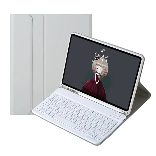 A07B Tablet Cover For iPad 9.7-inch (2018)/(2017)/Pro 9.7 inch (2016)/Air 2/Air (2013) Keyboard with Pen Slot - Grey - 1