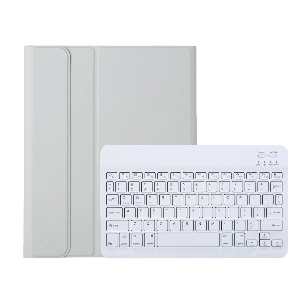 A07B Tablet Cover For iPad 9.7-inch (2018)/(2017)/Pro 9.7 inch (2016)/Air 2/Air (2013) Keyboard with Pen Slot - Grey - 5