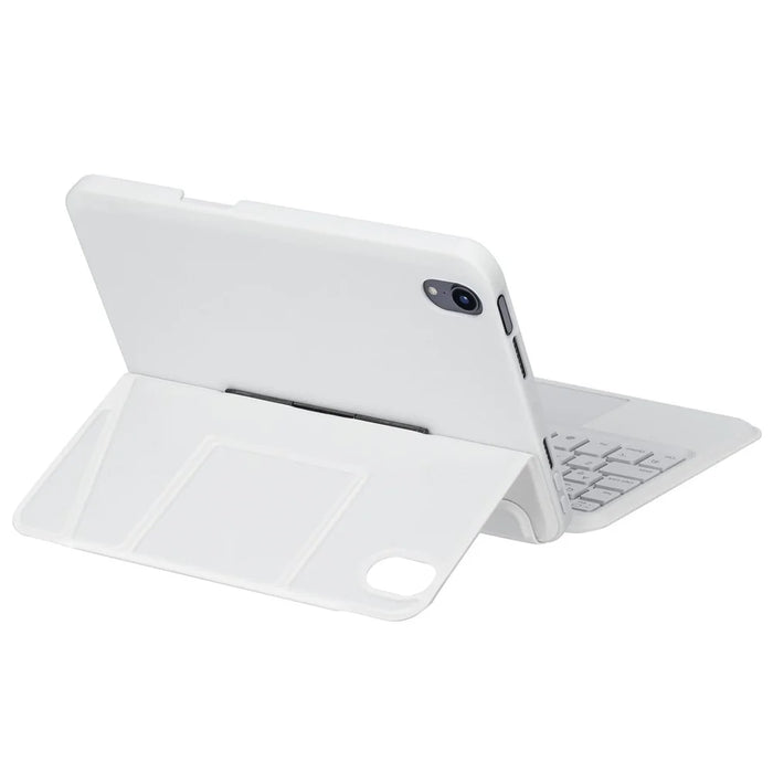 HY-06B For iPad mini (2024) / (2021) Leather Case Detachable Backlit Bluetooth-Compatible Keyboard with Floating Stand - White - 6