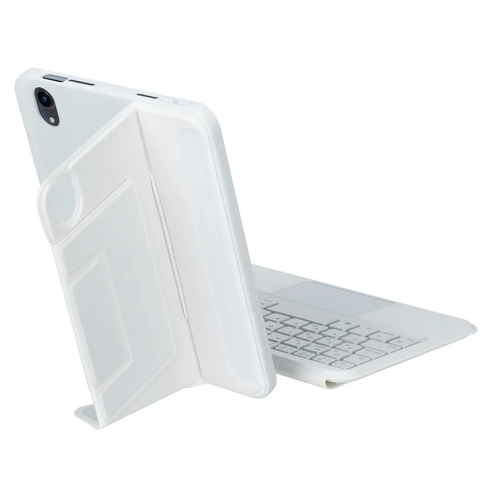 HY-06B For iPad mini (2024) / (2021) Leather Case Detachable Backlit Bluetooth-Compatible Keyboard with Floating Stand - White - 7