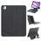 HY-12B Leather Case For iPad Air 13 (2026) / (2025) / (2024) / Pro 12.9 (2022) / (2021) / (2020) / (2018) Detachable Keyboard with Floating Stand - Black - 1