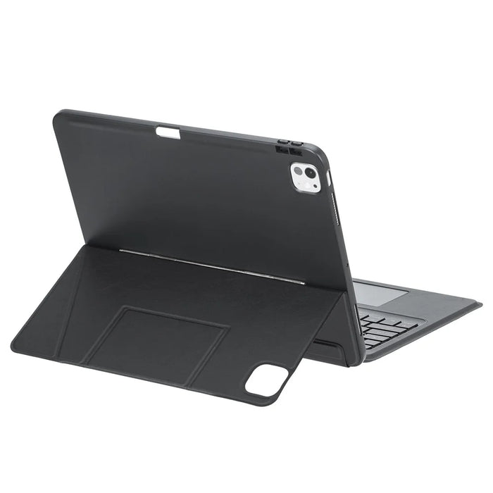 HY-14B For iPad Pro 13 (2025) / (2024) Leather Case Detachable Backlit Bluetooth-Compatible Keyboard with Floating Stand - Black - 6
