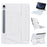 HY-710B For Samsung Galaxy Tab S10 Lite / S10 FE / S9 FE X510 X516 / S9 X710 X716B X718U Leather Case Detachable Bluetooth-Compatible Keyboard - White - 1