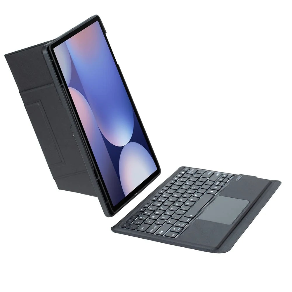 HY-810B Leather Case For Samsung Galaxy Tab S10+ X820 / S9 FE+ X610 X616 / S9+ X810 X816B X818U Detachable Keyboard with Floating Stand - Black - 3