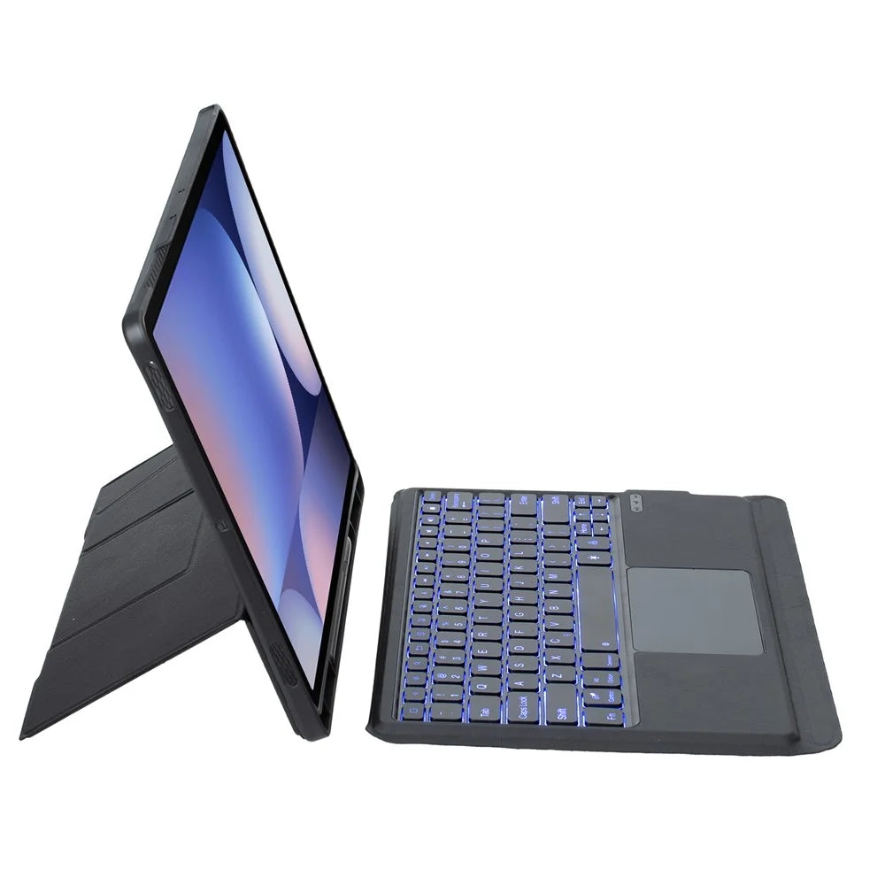 HY-810B Leather Case For Samsung Galaxy Tab S10+ X820 / S9 FE+ X610 X616 / S9+ X810 X816B X818U Detachable Keyboard with Floating Stand - Black - 5