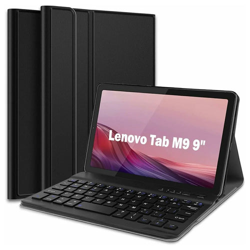SK-M9 For Lenovo Tab M9 (TB-310FU / TB-310XU) Bluetooth-Compatible Keyboard Leather Case with Pen Slot - 1