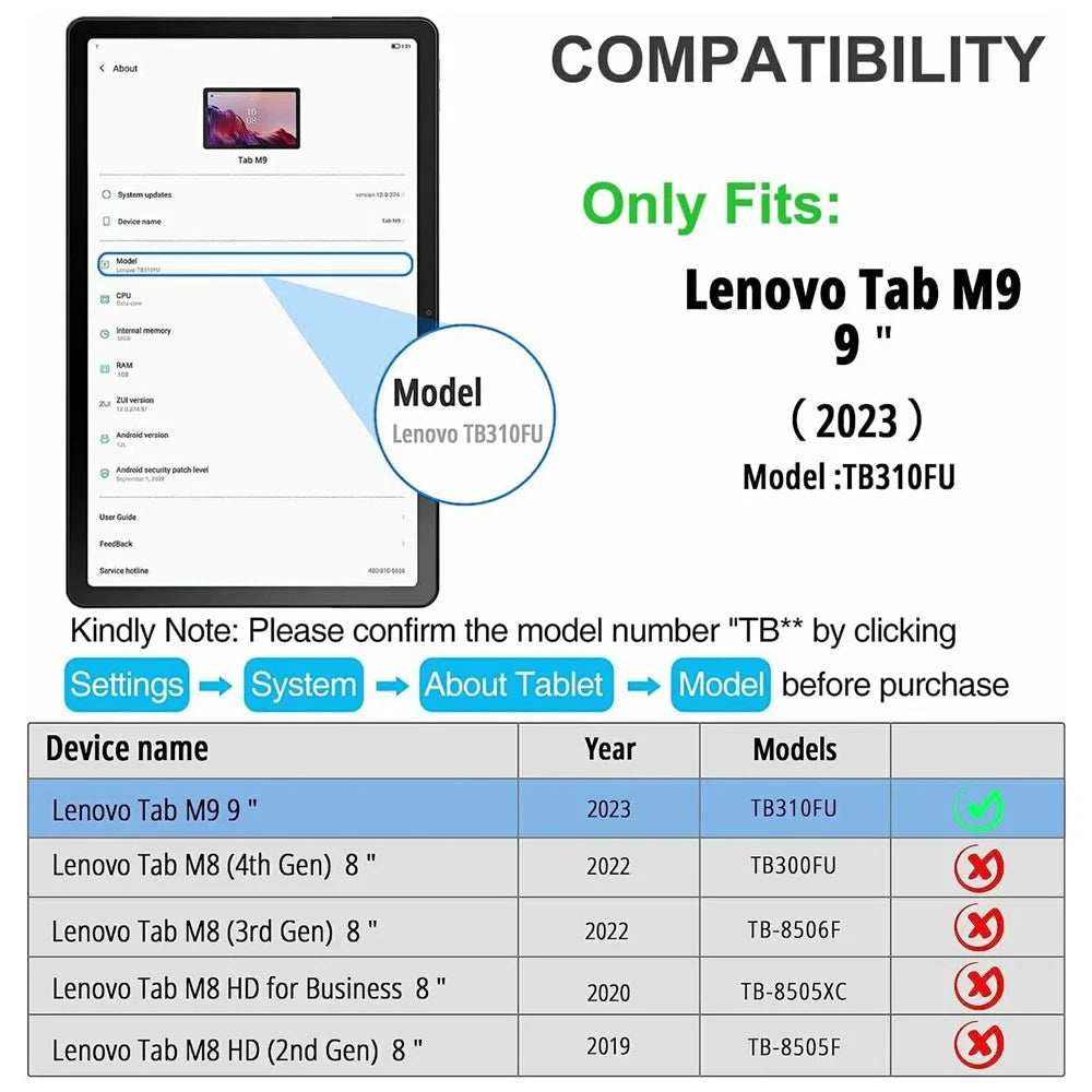 SK-M9 For Lenovo Tab M9 (TB-310FU / TB-310XU) Bluetooth-Compatible Keyboard Leather Case with Pen Slot - 7