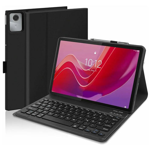 SK-M11 For Lenovo Tab M11 (TB330FU / TB330XU) Bluetooth-Compatible Keyboard Leather Case with Pen Slot - Black - 1