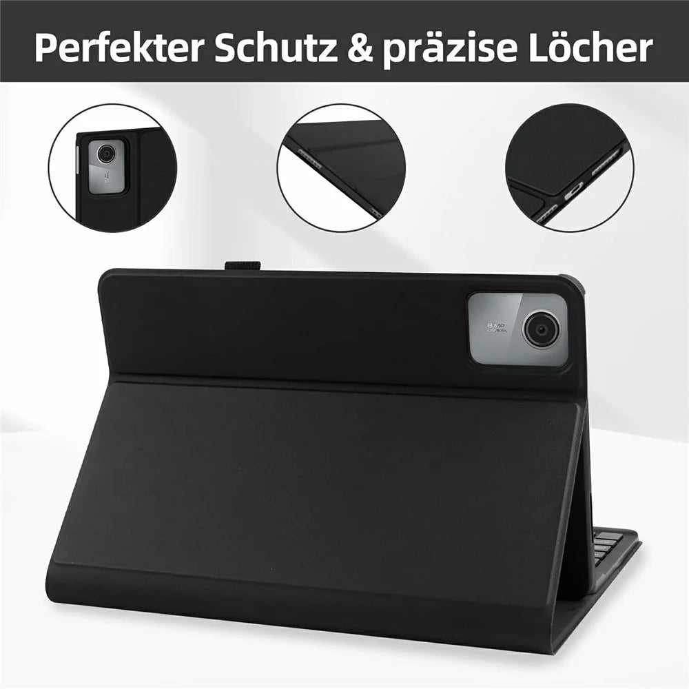 SK-M11 For Lenovo Tab M11 (TB330FU / TB330XU) Bluetooth-Compatible Keyboard Leather Case with Pen Slot - Black - 6