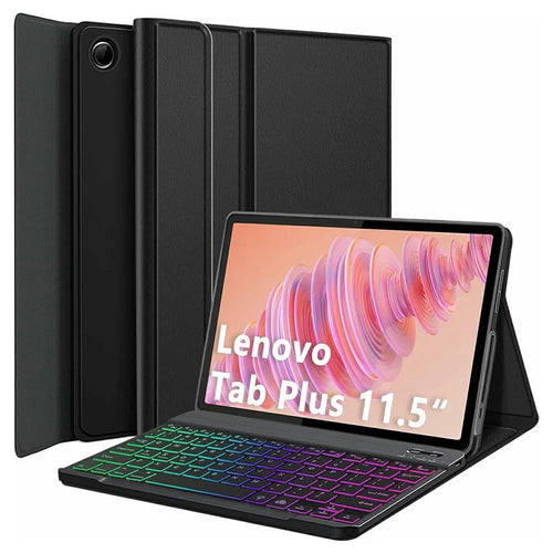 RGB-P11.5 For Lenovo Tab Plus 11.5 Inch 2024 (TB351FU) RGB Backlit Bluetooth-Compatible Keyboard Leather Case with Pen Slot - 1