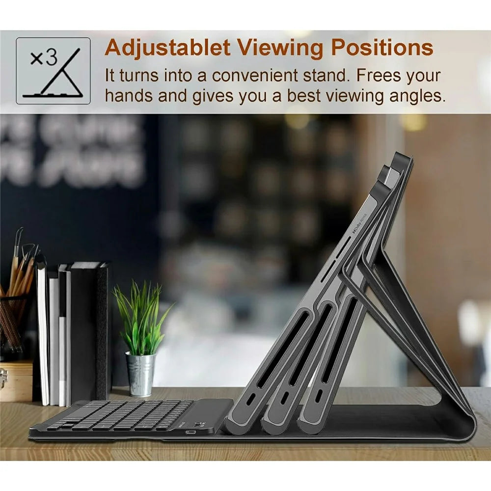 RGB-P11.5 For Lenovo Tab Plus 11.5 Inch 2024 (TB351FU) RGB Backlit Bluetooth-Compatible Keyboard Leather Case with Pen Slot - 4