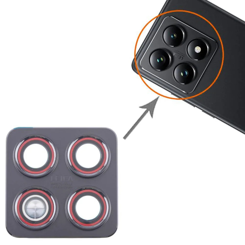 For Xiaomi 14T OEM Back Camera Lens Holder Cover with Glass Part (Without Logo) - Black - 3