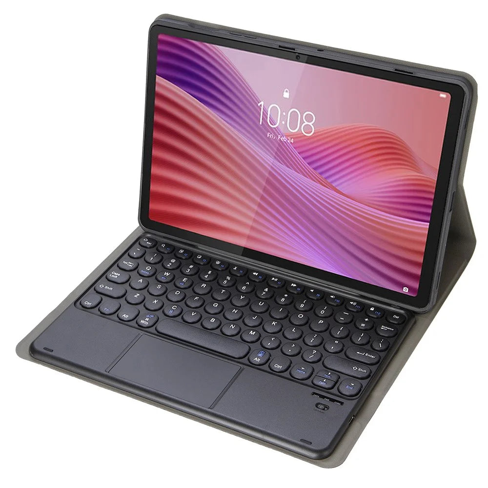 YAM29-A Leather Case for Lenovo Tab 10.1 (2025) / Zhaoyang K10C / S10 TB-311FU / XC TBF1 2025 Bluetooth-Compatible Keyboard with Touchpad - Black - 2
