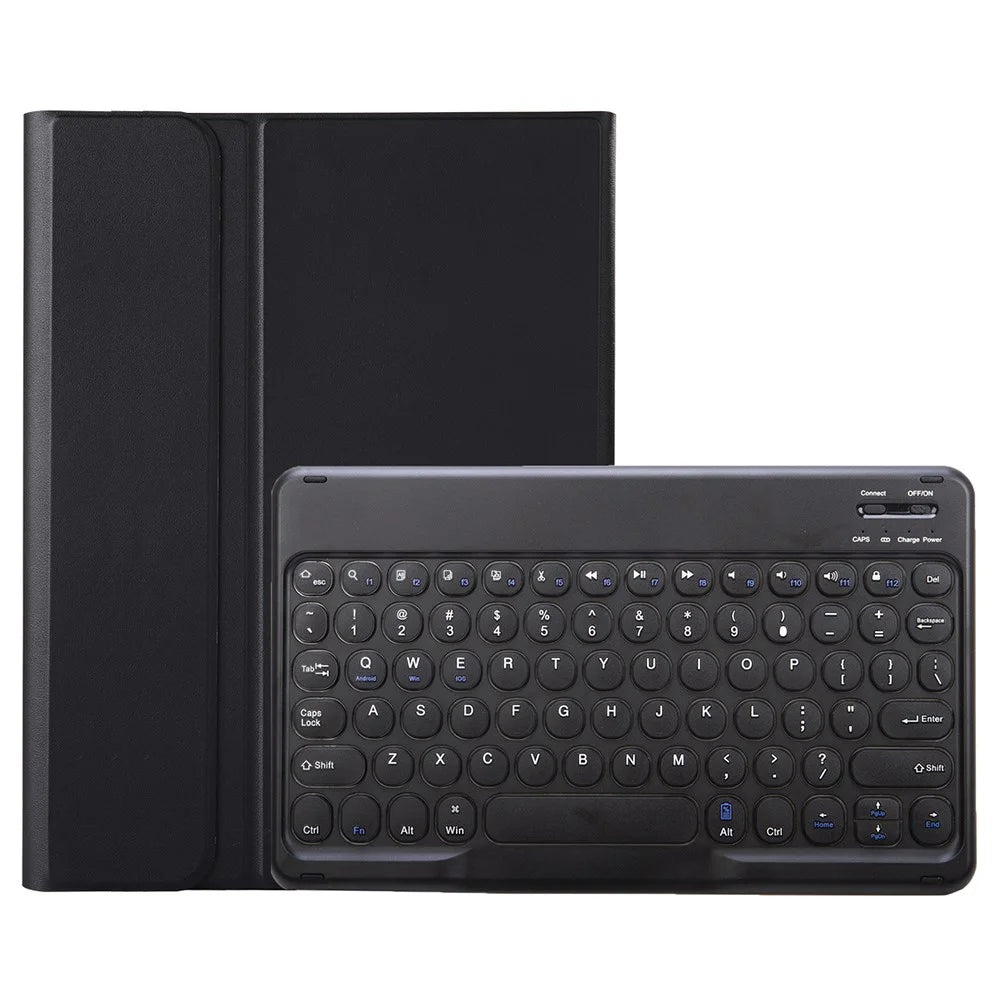 YAM29 Leather Case for Lenovo Tab 10.1 (2025) / Zhaoyang K10C / S10 TB-311FU / XC TBF1 2025 Round Keycap Bluetooth-Compatible Keyboard - Black - 1