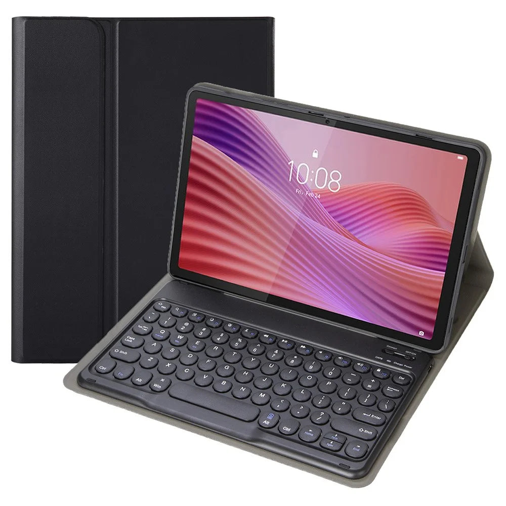 YAM29 Leather Case for Lenovo Tab 10.1 (2025) / Zhaoyang K10C / S10 TB-311FU / XC TBF1 2025 Round Keycap Bluetooth-Compatible Keyboard - Black - 4