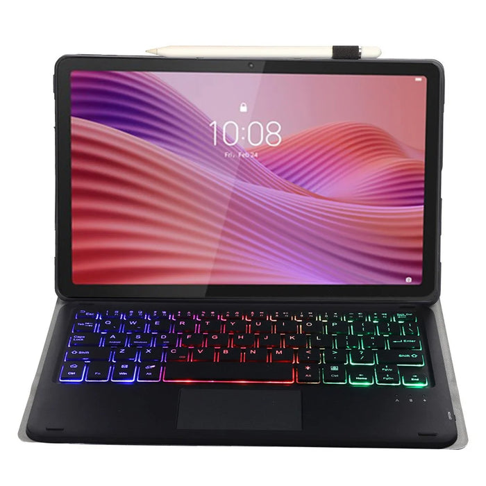 AM29-AS Leather Case for Lenovo Tab 10.1 (2025) / Zhaoyang K10C / S10 TB-311FU / XC TBF1 2025 Bluetooth-Compatible Keyboard with Backlit - Black - 2