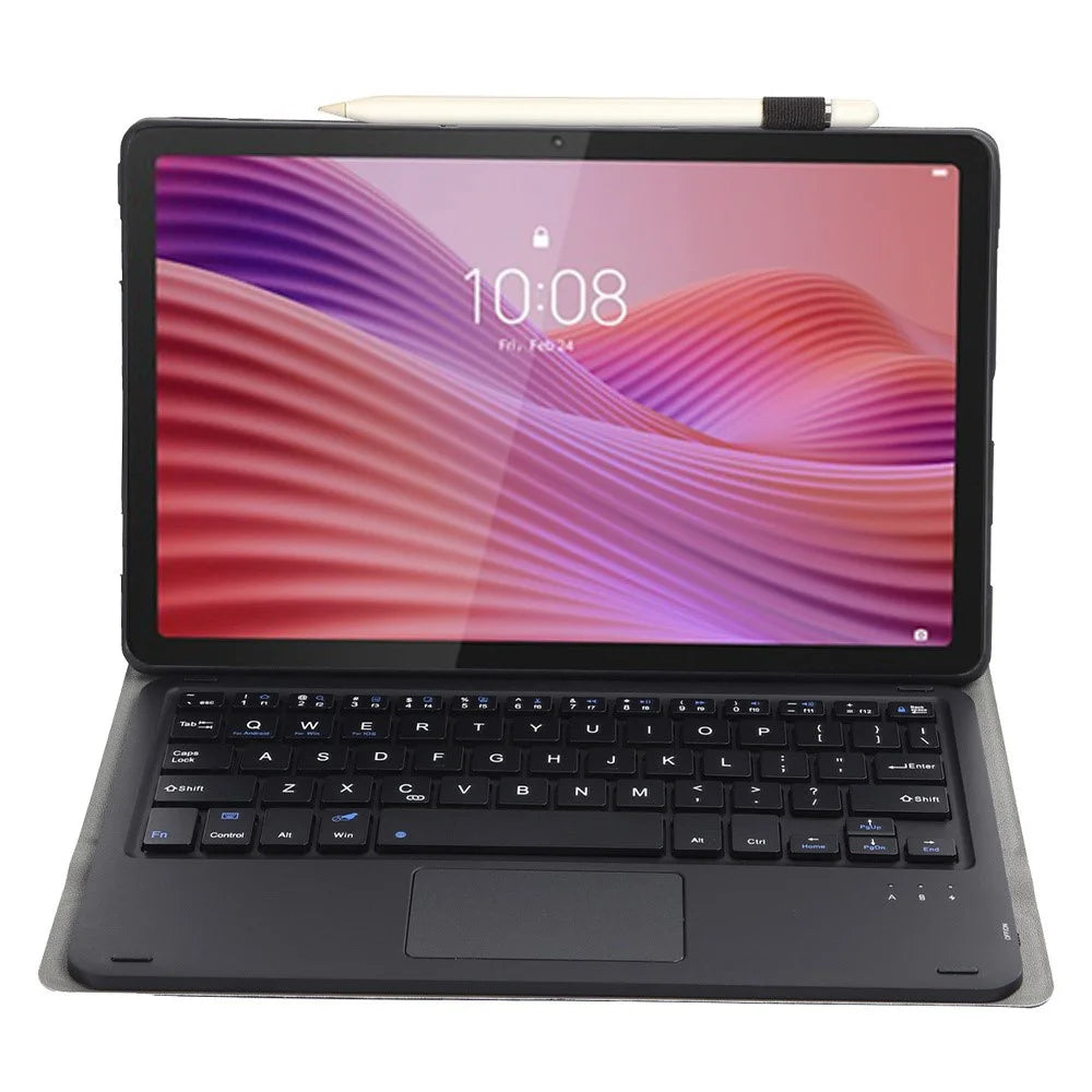 AM29-A Leather Case for Lenovo Tab 10.1 (2025) / Zhaoyang K10C / S10 TB-311FU / XC TBF1 2025 Touchpad Bluetooth-Compatible Keyboard - Black - 2