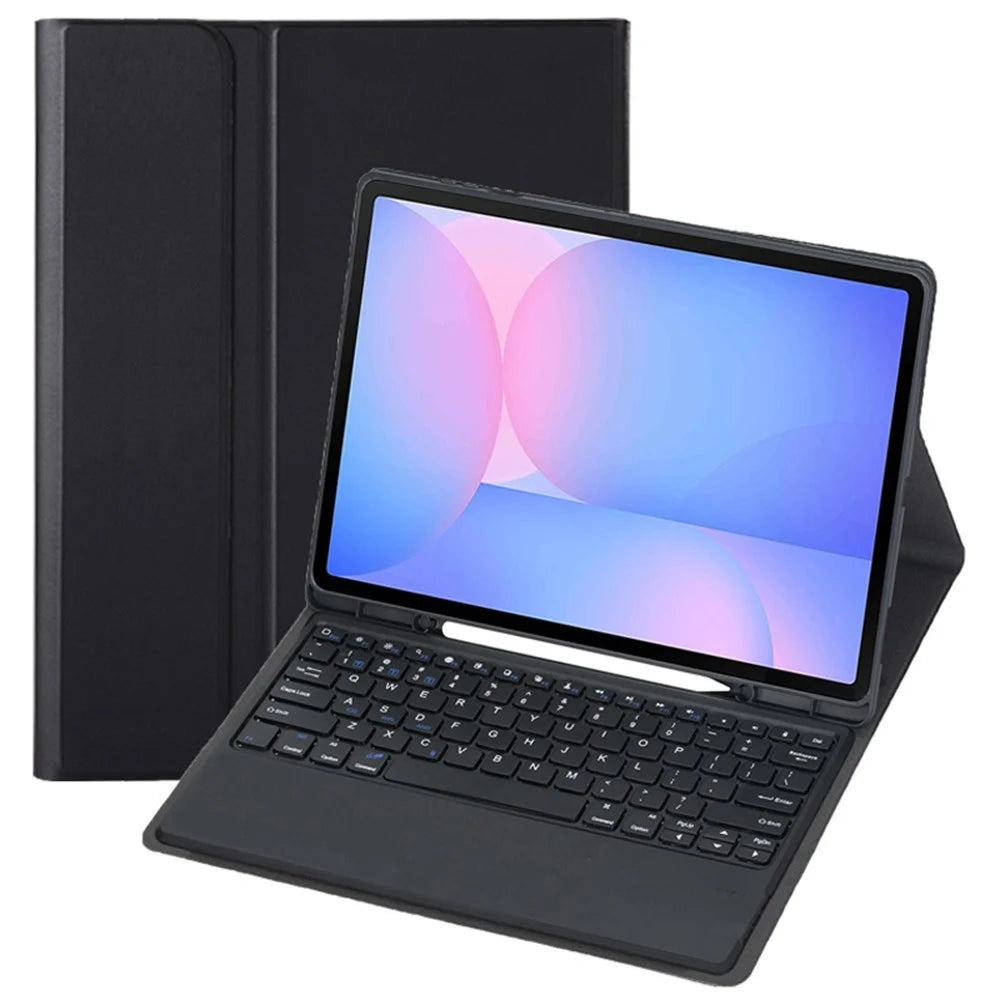 A820B For Samsung Galaxy Tab S10 FE+ X620 / X626B Detachable Bluetooth-Compatible Keyboard Case with Pen Slot - Black - 1