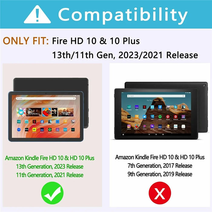 RGB-HD10.1(21 / 23) For Amazon Fire HD 10 Plus (2023) (2021) / Fire HD 10 (2023) (2021) Bluetooth-Compatible Keyboard with Tri Color Backlit - 2