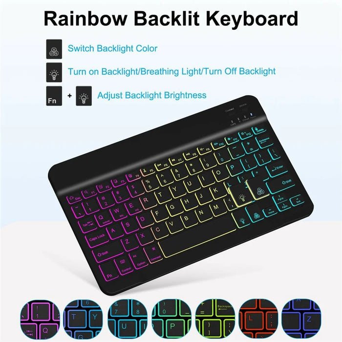 RGB-HD10.1(21 / 23) For Amazon Fire HD 10 Plus (2023) (2021) / Fire HD 10 (2023) (2021) Bluetooth-Compatible Keyboard with Tri Color Backlit - 5