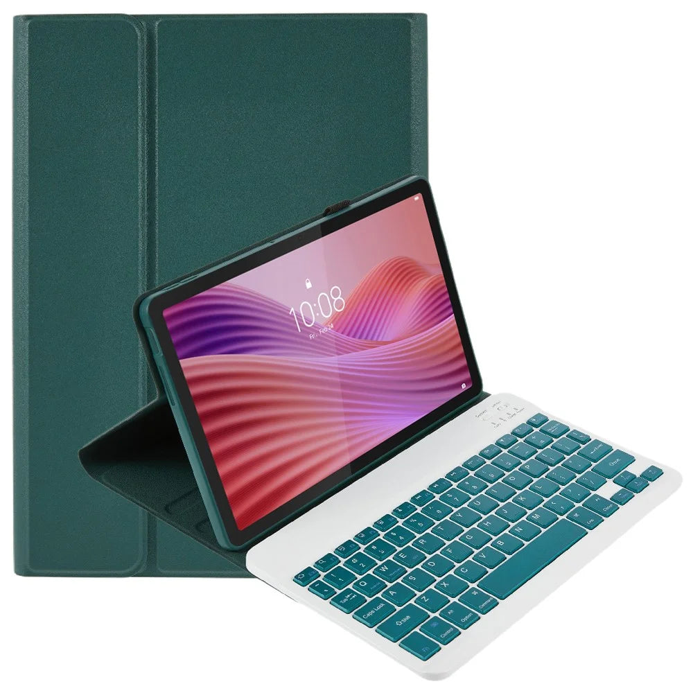 10.1-311FU For Lenovo Tab 10.1 (2025) (TB-311FU / TB-311XU) Wireless Bluetooth-Compatible Keyboard Protective Cover - Midnight Green - 1
