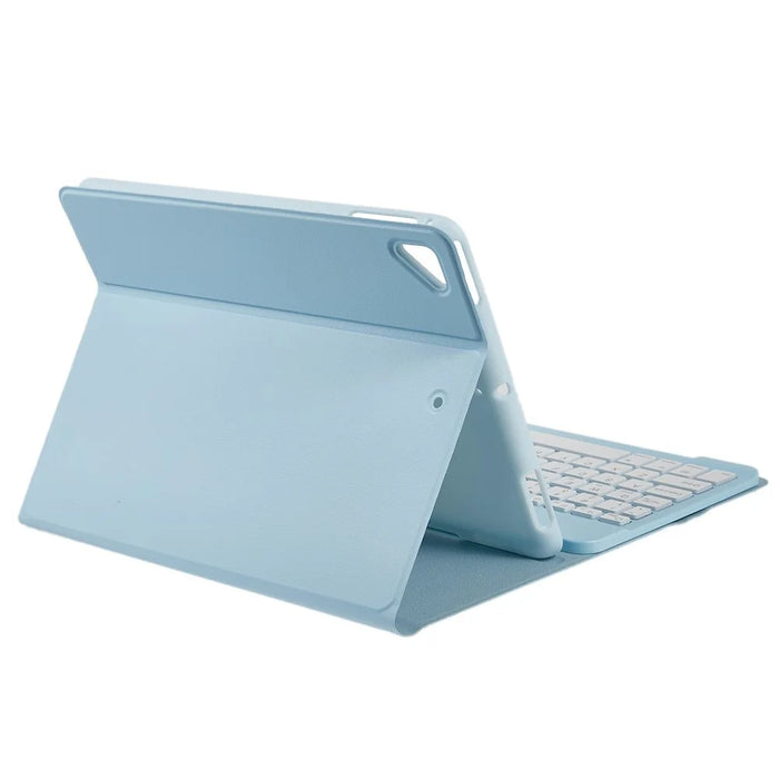 SK-9709D Leather Case For iPad 9.7-inch (2018) / (2017) / Air (2013) / Air 2 , Colorful Backlit Bluetooth-Compatible Keyboard - Sky Blue - 3