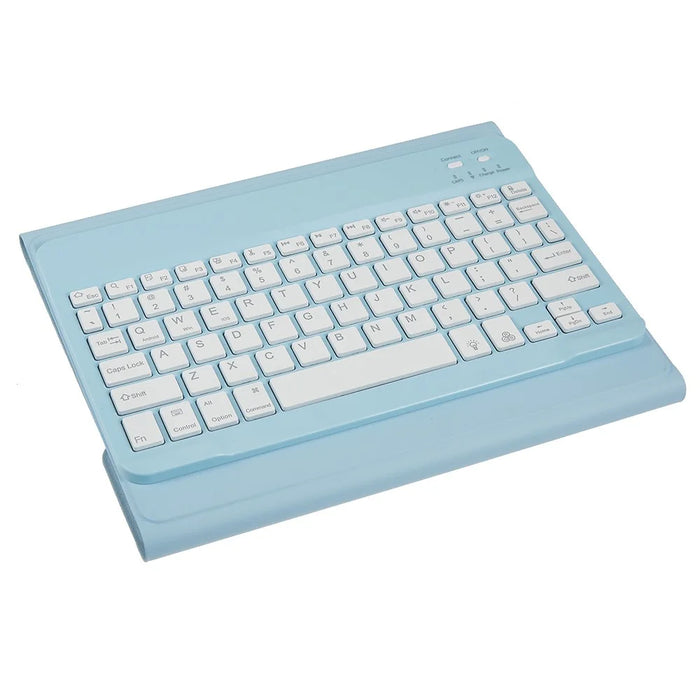 SK-9709D Leather Case For iPad 9.7-inch (2018) / (2017) / Air (2013) / Air 2 , Colorful Backlit Bluetooth-Compatible Keyboard - Sky Blue - 4