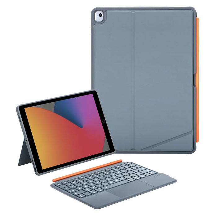 K05 Leather Case for iPad 10.2 (2021) / (2020) / (2019) Metal Rotating Hinge Bluetooth-Compatible Keyboard with Backlit - 1