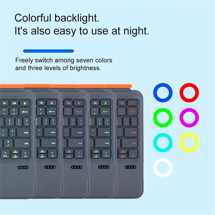K05 Leather Case for iPad 10.2 (2021) / (2020) / (2019) Metal Rotating Hinge Bluetooth-Compatible Keyboard with Backlit - 4