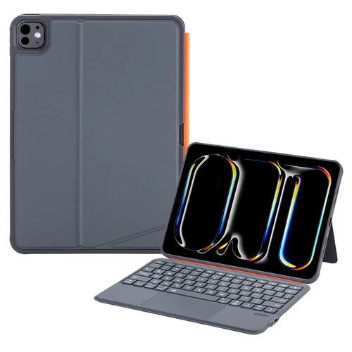 K07 Leather Case for iPad (2025) / Air 11 (2026) / (2025) / Air 11 (2024) Metal Rotating Hinge Bluetooth-Compatible Keyboard with Backlit - 1