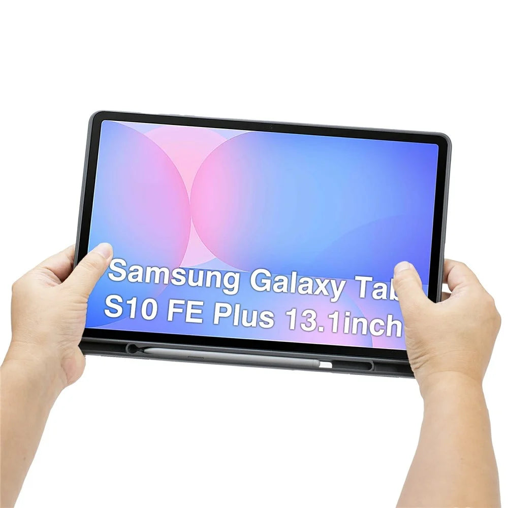 T820B-AS For Samsung Galaxy Tab S10 FE+ X620 / X626B Backlit Touchpad Bluetooth-Compatible Keyboard Leather Case - 7