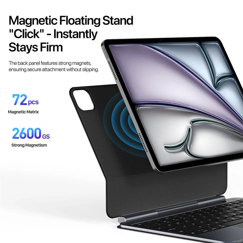 DUX DUCIS MK Pro For iPad Air 11 (2026) / (2025) / (2024) / Air (2022) / (2020) / Pro 11 (2022) / (2021) / (2020) / (2018) Case + Aluminum Alloy Magnetic Floating Keyboard - 2