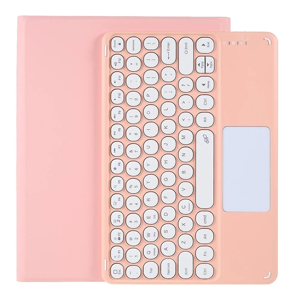 Bluetooth-Compatible Keyboard Touchpad Leather Tablet Stand Case for iPad Air 11 (2026) / (2025) / (2024) / Air (2022) / (2020) - Pink - 1