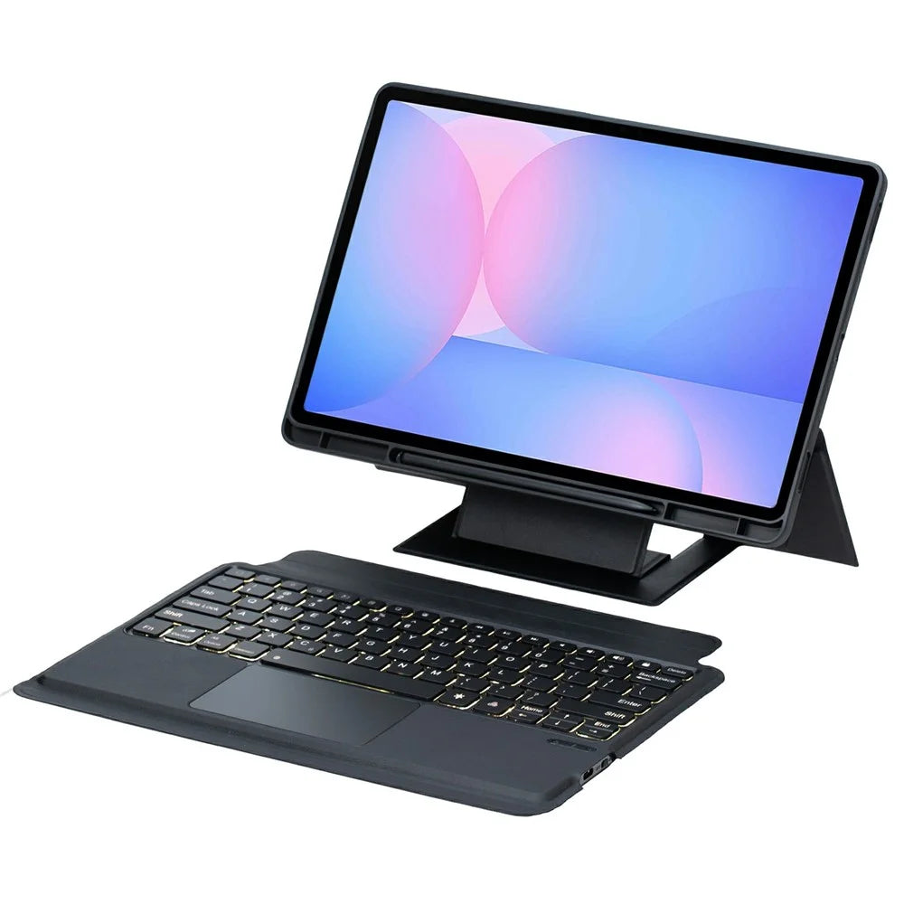 HY-820B For Samsung Galaxy Tab S10 FE+ X620 / X626B Detachable Touchpad Backlit Bluetooth-Compatible Keyboard Tablet Stand Cover - 4