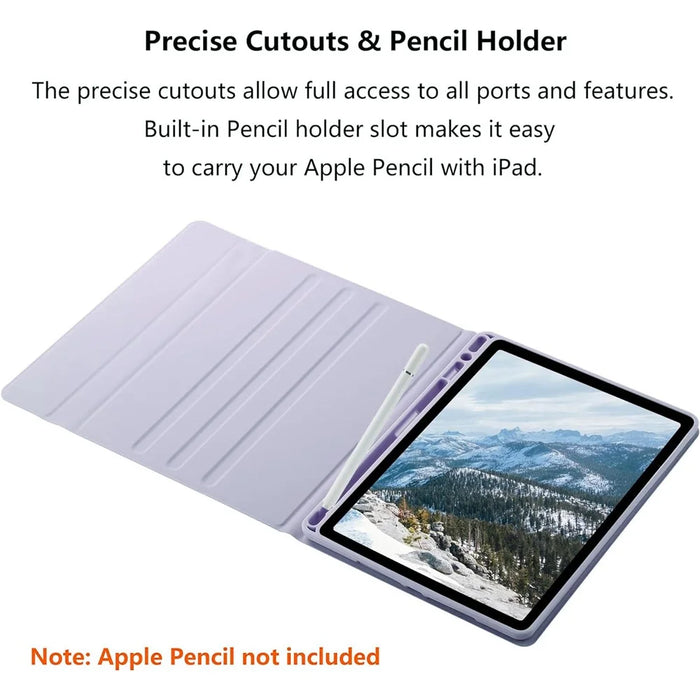 Tablet Case for iPad Air 11 (2026) / (2025) / (2024) / Air (2022) / (2020) Touchpad Bluetooth-Compatible Keyboard Leather Stand Cover - Purple - 4