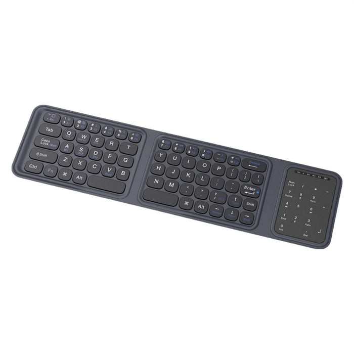 BK19 Mini Bluetooth-Compatible Keyboard Ultra Thin Portable Wireless Tri-Fold Keypad with Touchpad - 7